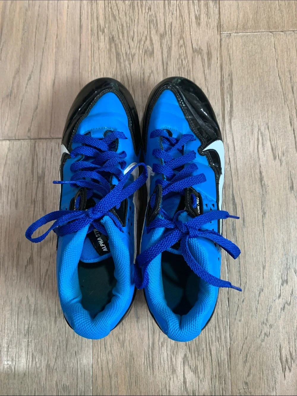 Nike Alpha Strike 3/4 TD Mens Football Cleats 579370-014 Blue/Black Size 8